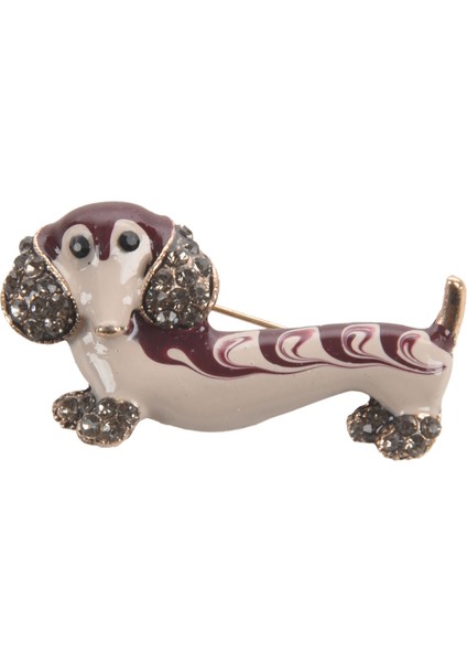 1 Adet Sevimli Parlak Rhinestone Dachshund Köpek Romantik Broş Pin Kadın Giyim Takım Elbise Broş Hediye Beyaz Kırmızı (Yurt Dışından)