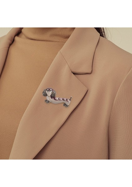 1 Adet Sevimli Parlak Rhinestone Dachshund Köpek Romantik Broş Pin Kadın Giyim Takım Elbise Broş Hediye Beyaz Kırmızı (Yurt Dışından) fiyatları