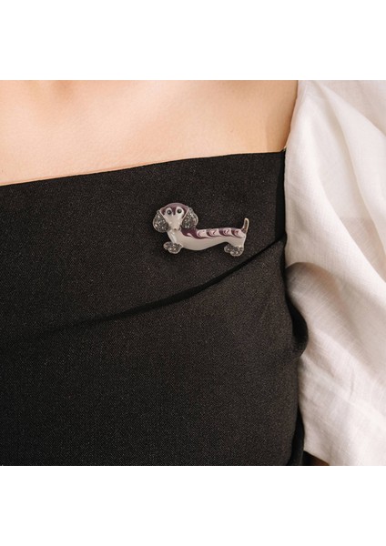 1 Adet Sevimli Parlak Rhinestone Dachshund Köpek Romantik Broş Pin Kadın Giyim Takım Elbise Broş Hediye Beyaz Kırmızı (Yurt Dışından) modelleri