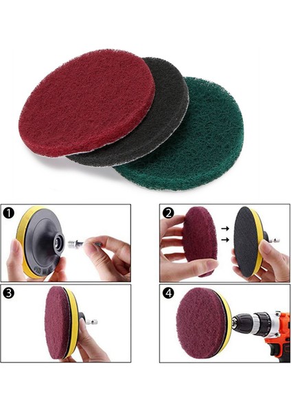 13 Parça Matkap Elektrikli Scrubber Fırça Ovma Pedleri ve Sünger Temizleme Seti - Çok Amaçlı Temizleyici Ovma Akülü Matkap (Yurt Dışından)