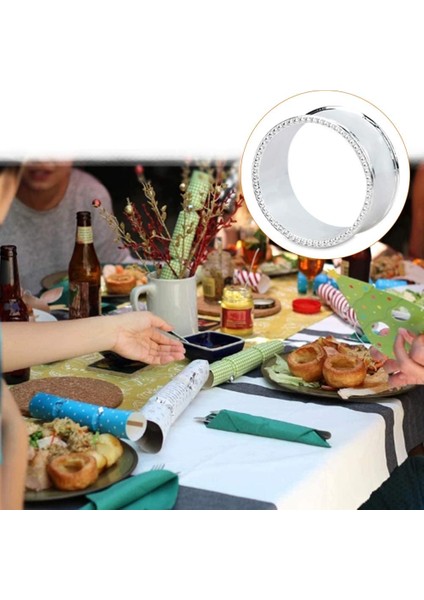 Parça Çinko Alaşımı Boncuklu Peçete Halkası Narin Peçete Tokası (Gümüş) (Yurt Dışından) indirimleri