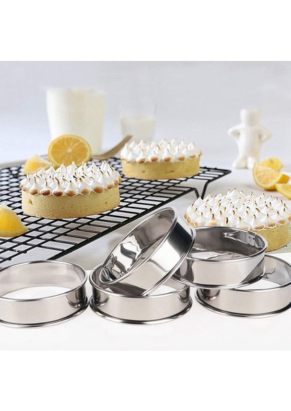 15 Adet Çift Haddelenmiş Tart Yüzükler Yuvarlak Muffin Yüzükler Crumpet Yüzükler Ev Restoran Pişirme Araçları Için Dairesel Tart Yüzükler (Yurt Dışından) modelleri