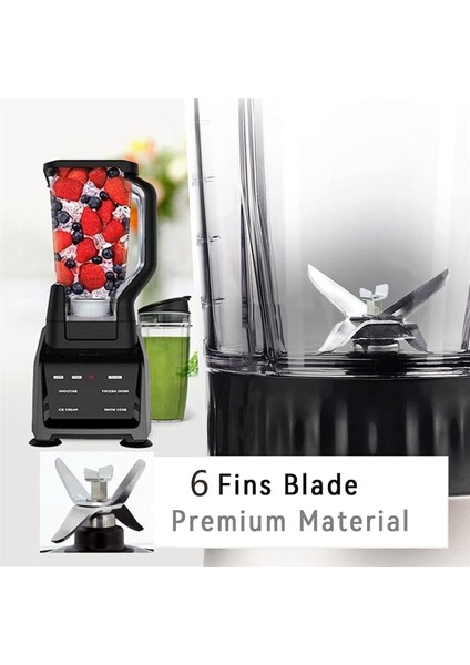 2x Ninja Blender Yedek Parça Montajı 6 Yüzgeçleri, Çıkarıcı Bıçak Blender Fincan Parçaları BL450-70 BL451-70 BL454-70 (Yurt Dışından)