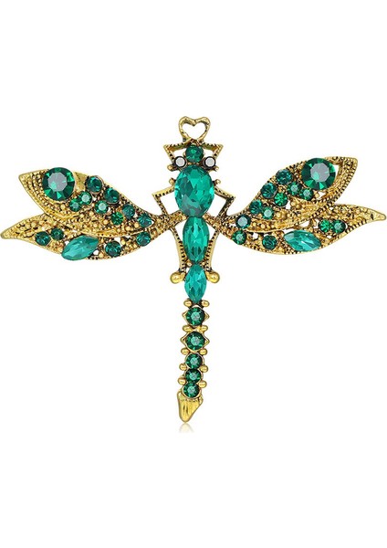 Kadın Moda Kristal Broş, Dragonfly Broş Pin Vintage Broş Rhinestone Broş Kadınlar Için Parti Düğün Hediyesi Yeşil (Yurt Dışından)