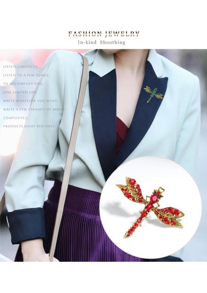 Kadın Moda Kristal Broş, Dragonfly Broş Pin Vintage Broş Rhinestone Broş Kadınlar Için Parti Düğün Hediyesi Yeşil (Yurt Dışından)