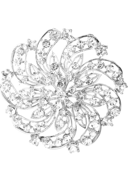 Parlayan Rhinestone Çiçek Gelin Düğün Parti Broş Pin (Yurt Dışından)