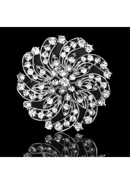 Parlayan Rhinestone Çiçek Gelin Düğün Parti Broş Pin (Yurt Dışından)
