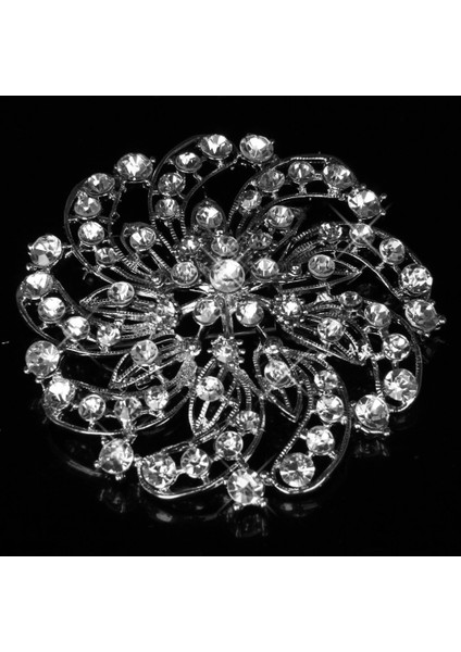 Parlayan Rhinestone Çiçek Gelin Düğün Parti Broş Pin (Yurt Dışından)