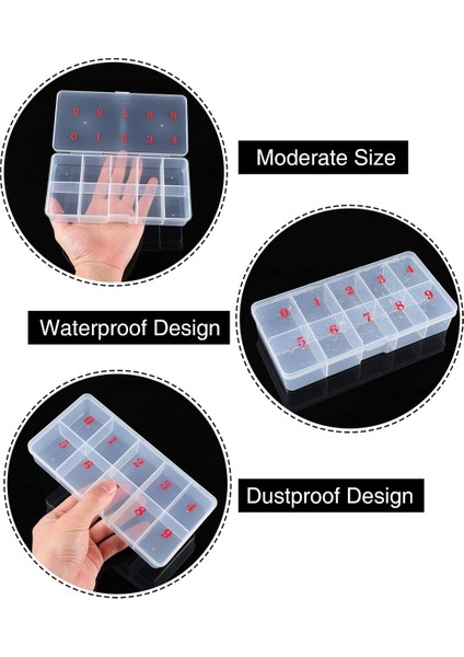 Adet Yanlış Nail Ipuçları Şeffaf Saklama Kutusu 10 Numarası ile Boş Alanlar Saklama Kutusu Konteyner Tırnak Sanat Organizatör Kutusu (Yurt Dışından) indirimleri