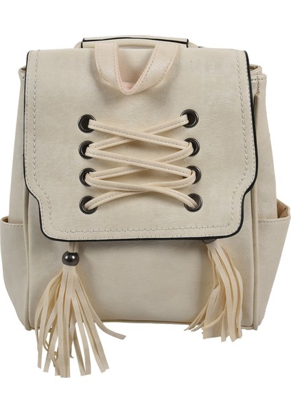 Bir Omuz Amfibi Küçük Sırt Çantası Retro Sırt Çantası Basit Çanta Beyaz (Yurt Dışından)