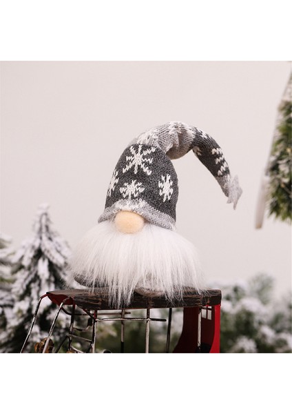 Işıklı Gnome Noel Bebeği Rudolph Doll Ev Için Parlak Cüce Süsler Noel Yeni Yıl Hediyeleri-Gri (Yurt Dışından)