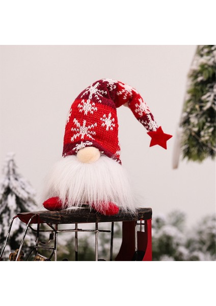 Işıklı Gnome Noel Bebeği Rudolph Doll Ev Için Parlak Cüce Süsler Noel Yeni Yıl Hediyeleri-Gri (Yurt Dışından)