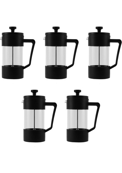 5x French Press Kahve ve Çay Makinesi, Kalınlaştırılmış Borosilikat Cam Kahve Presi Paslanmaz ve Bulaşık Makinesinde Yıkanabilir, Siyah (Yurt Dışından)