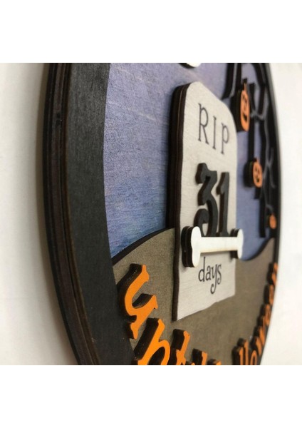 Adet Ahşap Cadılar Bayramı Geri Sayım Geri Sayım Takvimi Cadılar Bayramı Takvimi Tatil Dekorasyon 30X30 cm (Yurt Dışından) modelleri