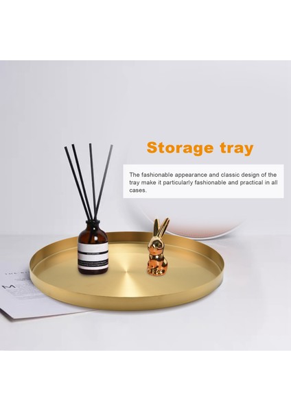 Yuvarlak Altın Tepsi, Vanity Için Metal Dekoratif Tepsi Makyaj Tepsisi Organizatör, Banyo, Elbise, Mat Pirinç Kaplama, 11.8 Inç (Yurt Dışından) fiyatları