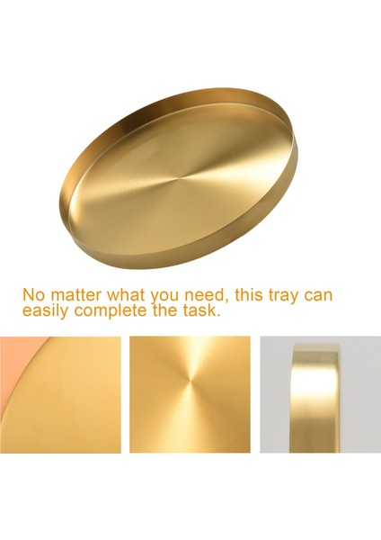 Yuvarlak Altın Tepsi, Vanity Için Metal Dekoratif Tepsi Makyaj Tepsisi Organizatör, Banyo, Elbise, Mat Pirinç Kaplama, 11.8 Inç (Yurt Dışından) indirimleri