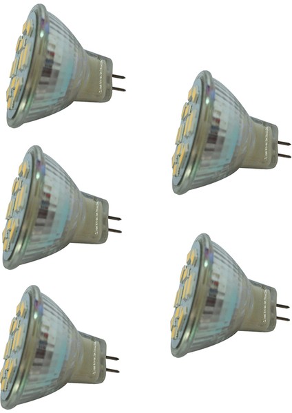 5x 6W GU4(MR11) LED Spot Işığı MR11 12 Smd 5730 570 Dc 12V, Sıcak Beyaz (Yurt Dışından)