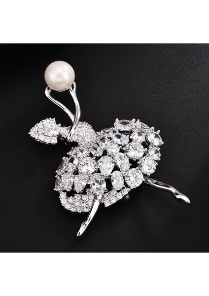 Retro Kristal Broş Yaratıcı Melek Kız Broş Vahşi Giyim Atkılar Pin Parti Broş (Yurt Dışından)