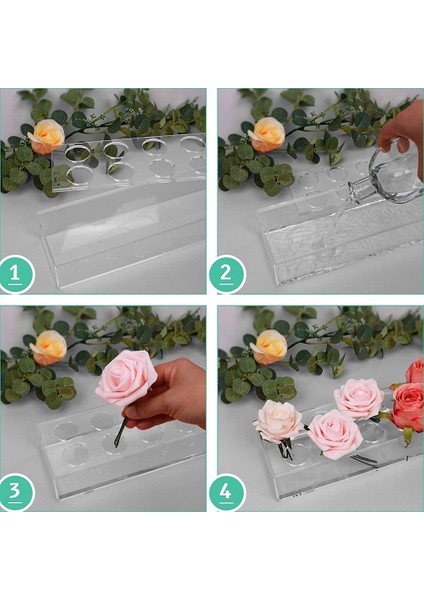 Şeffaf Akrilik Çiçek Vazo Dikdörtgen Çiçek Centerpiece Yemek Masası Için 9.8 Inç Uzun Dekoratif Modern Vazo (Yurt Dışından) modelleri