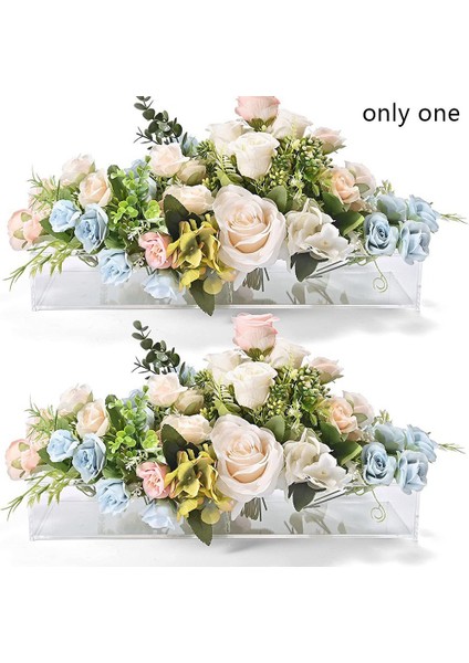 Şeffaf Akrilik Çiçek Vazo Dikdörtgen Çiçek Centerpiece Yemek Masası Için 9.8 Inç Uzun Dekoratif Modern Vazo (Yurt Dışından) indirimleri