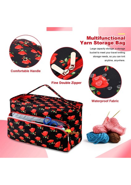 Tığ Işi Çanta, Iplik Saklama Organizatörü Ücretsiz 3 Grommetli, Örgü Proje Çantası ve Organizatör El Işi Çantası (Yurt Dışından) fırsatları