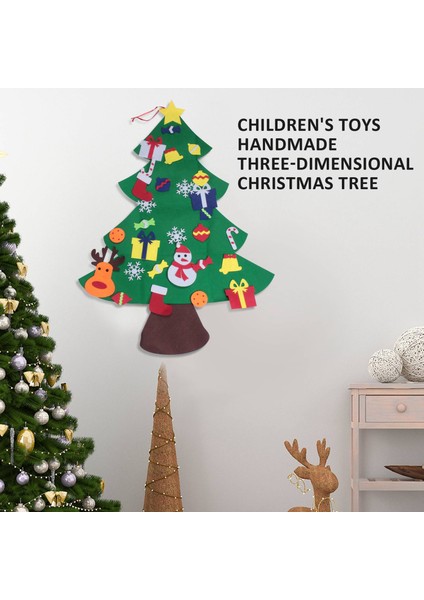 Çocuklar Için Noel Ağacı Keçe 3.2ft Yeni Yürümeye Başlayan Çocuklar ile Diy Noel Ağacı Çocuklar Için 30 Adet Süsler Noel Hediyeleri Asılı Ev Kapı Duvar Noel Süslemeleri (Yurt Dışından) fırsatları