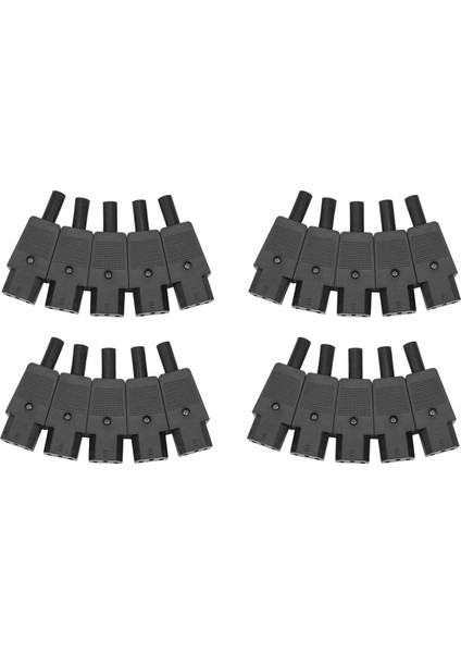 20 Adet Iec 320 C13 Dişi Fiş Adaptörü 3pin Soket Güç Kablosu Yeniden Sarılabilir Konnektör (Yurt Dışından)