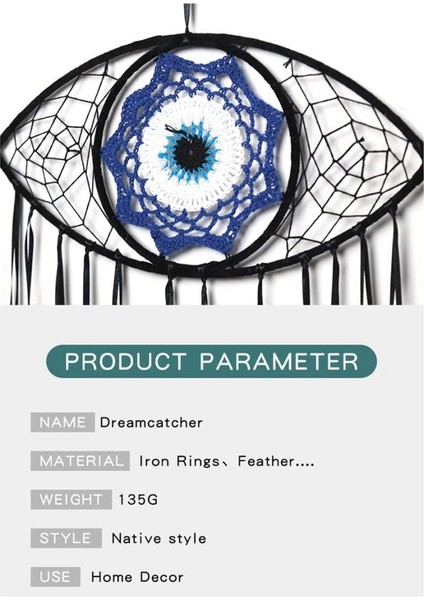 Nazar Dream Catchers Yatak Odası Için El Dokuma Makrome Dreamcatcher Duvar Asılı Ev Dekor Iyi Şanslar Nimet Hediye,1 (Yurt Dışından) fırsatları