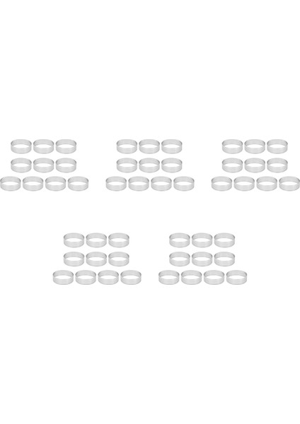 50 Adet Dairesel Tart Yüzükler Delikli Paslanmaz Çelik Meyve Pastası Kiş Kek Mus Kalıp Mutfak Pişirme Kalıp 7 cm (Yurt Dışından)