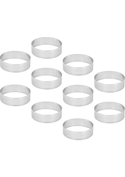 50 Adet Dairesel Tart Yüzükler Delikli Paslanmaz Çelik Meyve Pastası Kiş Kek Mus Kalıp Mutfak Pişirme Kalıp 7 cm (Yurt Dışından) fiyatları