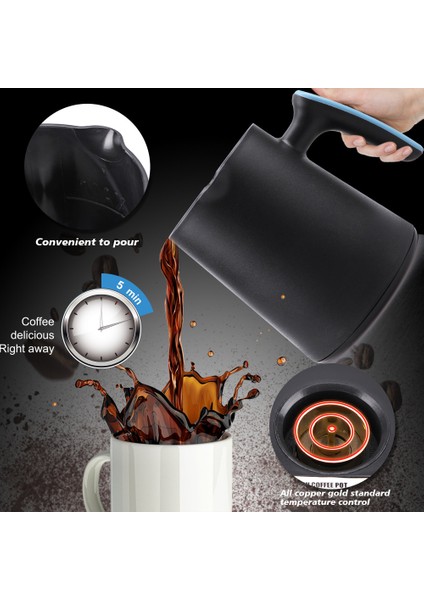 Haeger Pod Kahve Makinesi 800 ml Çay Kahve Kazanı Kahve Kaynatma Potu Türk Cezve Espresso Kahve Makinesi Ab Tak B (Yurt Dışından)