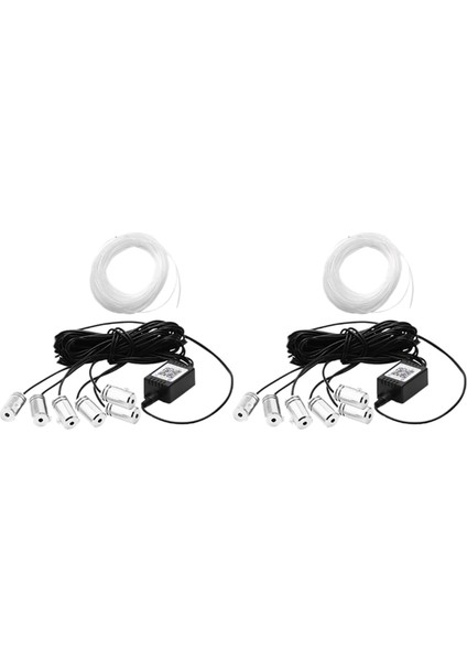 2x 6 In 1 Rgb LED Atmosfer Araba Işık Iç Ortam Işığı Fiber Optik Şeritler Işık App Kontrolü Tarafından Dıy Müzik 8 M Fiber (Yurt Dışından)