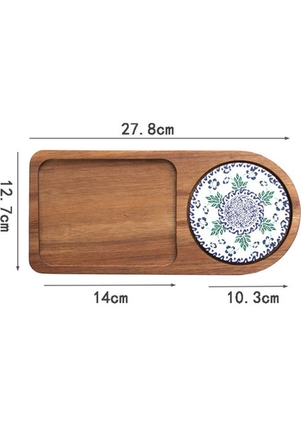 Kahve Tepsisi Ahşap Plaka Kahvaltı Tepsisi Yemek Servisi Için Ağırlama Coffeeware Teaware Dekor Masa Dekorasyon Aksesuarı A (Yurt Dışından)