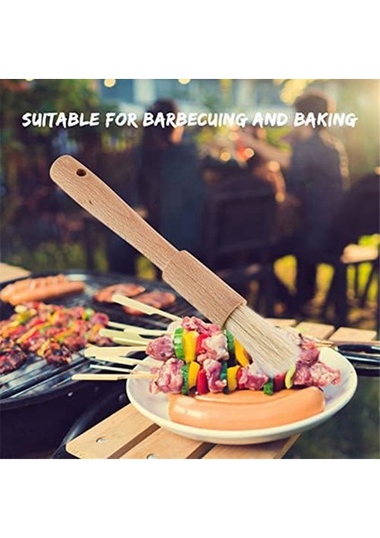 Pasta Fırçaları Pişirme Yumurta Yıkama Fırçası Ahşap At Kılı Ahşap Barbekü Fırçası Pişirme Fırçası Yağ Sosu Mutfak Aracı (Yurt Dışından)