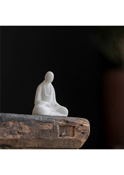 2x Mini Beyaz Seramik Buda Heykeli Meditasyon Keşiş Buda Heykeli Zen Tarzı Ev Dekorasyon (Yurt Dışından) modelleri