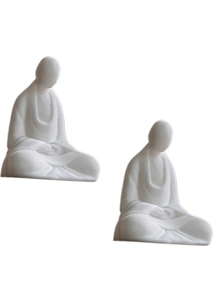 2x Mini Beyaz Seramik Buda Heykeli Meditasyon Keşiş Buda Heykeli Zen Tarzı Ev Dekorasyon (Yurt Dışından) indirimleri