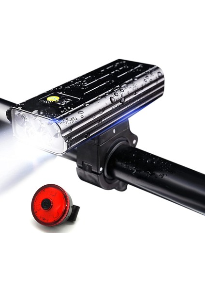 Şarj Edilebilir Bisiklet Işık Seti, Gece Sürüşü Için Su Geçirmez Bisiklet Işıkları 8000 Lümen 5 8 Mod 5200MAH USB Şarj (Yurt Dışından)