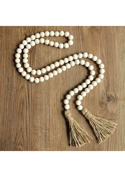 4x Ahşap Boncuk Garland Püsküller, Çiftlik Evi Boncuk Rustik Ülke Dekor Namaz Boho Boncuk Duvar Asılı Ahşap Renk (Yurt Dışından)