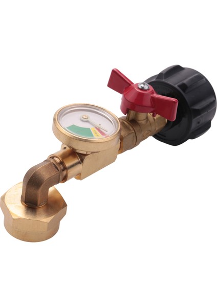 Propan Adaptörü 1lb Ila 20LB, Qcc1 Propan Dolum Dirsek Adaptörü, Gösterge ve 1lb Propan Tankı Için Açma-Kapama Kontrol Valfı (Yurt Dışından)