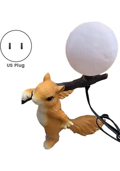 Reçine Sincap Mini LED Gece Lambası Çocuk Odası Masa Lambası Hayvan Sincap Masa Lambası Başucu Lambası Ev Dekor Abd Plug (Yurt Dışından) fırsatları