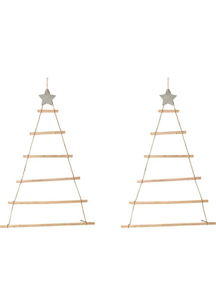 2x Dıy Ahşap Noel Ağacı Ahşap Duvar Asılı Noel Ağacı Yeni Yıl Dekorasyon Ev Süsler Için Ahşap Renk (Yurt Dışından)