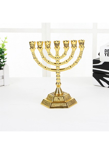 4x Altın Yahudi Menorah Mumluklar Dinler Şamdan Hanuka Şamdanlar 7 Şube Menora -L (Yurt Dışından) modelleri