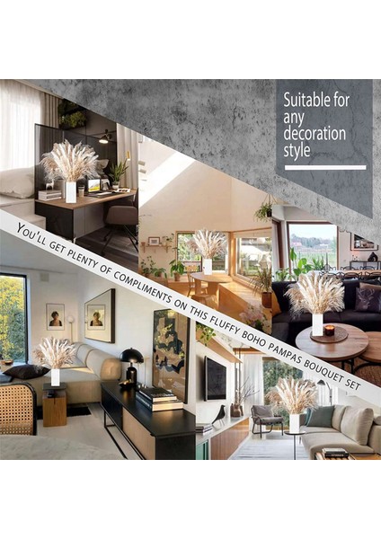 400 Adet Buket Doğal Kurutulmuş Pampas Çim Buketi Kurutulmuş Çiçek Boho Ev Dekor Buket Düğün Için Çiçek (Yurt Dışından)