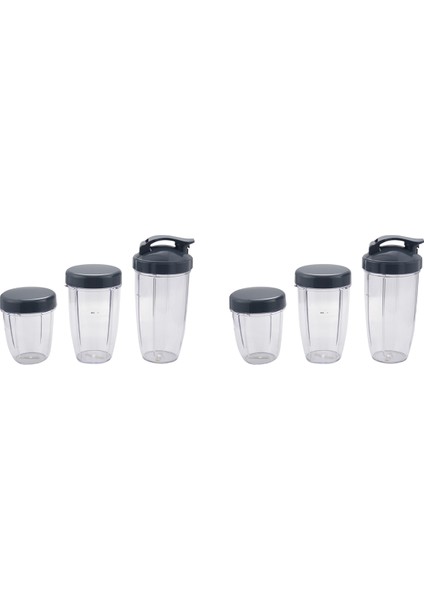 6 Adet Bardak 32 Oz Colossal +24 Oz Uzun +18OZ Küçük Bardak + 6 Kapaklı Nutribullet Meyve Sıkacağı Parçaları Mutfak Aletleri Şişe (Yurt Dışından)