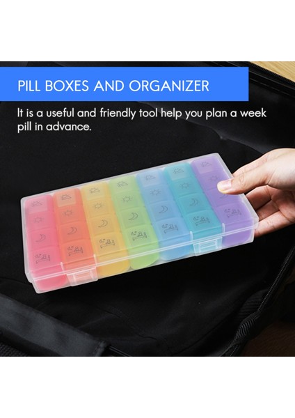 Haftalık Hap Organizatörü, 2. Nesil Ekstra Büyük Hap Kutusu Kasası (7 Günlük / Günde 4 Kez), Bol Miktarda Balık Yağı, Vitamin, Takviye ve Ilaç Tutmak Için Büyük Bölmelere Sahip (Yurt Dışından)