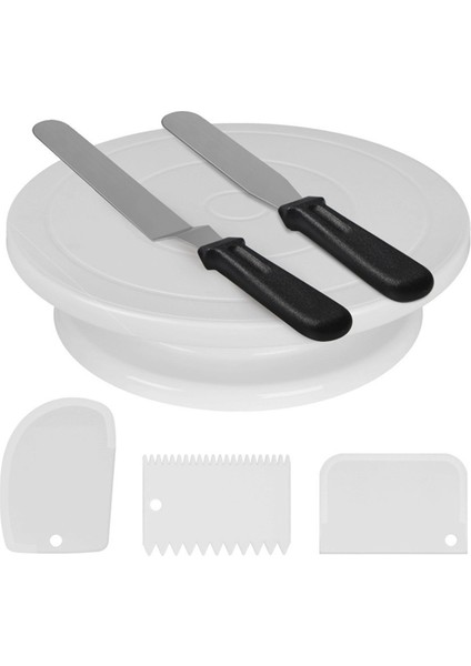 Dekorasyon Için 11 Inç Döner Kek Döner Tablası - 6 Parçalı Pasta Dekorasyon Seti, 2 Buzlanma Spatulası ve 3 Kazıyıcı Içerir (Yurt Dışından)