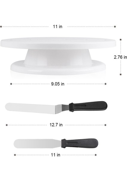 Dekorasyon Için 11 Inç Döner Kek Döner Tablası - 6 Parçalı Pasta Dekorasyon Seti, 2 Buzlanma Spatulası ve 3 Kazıyıcı Içerir (Yurt Dışından) fiyatları