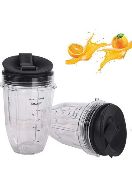 4 Adet 18 Oz Yedek Ninja Blender Bardak Kapaklı Ninja Auto Iq BL480 BL642 BL450 BL682 BL480, BL490, BL640 BL680 (Yurt Dışından)