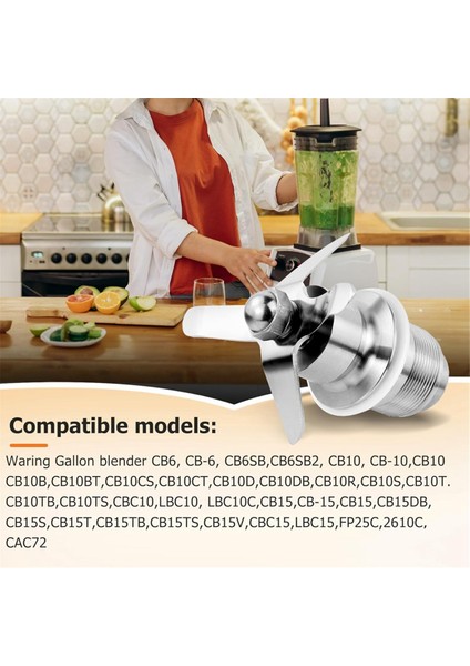 502977 Karıştırma Düzeneği Bıçak Kesme Düzeneği Blender Parçası 502977 18396 018396 Waring Için Uyumlu CB6/CB10/CB15 (Yurt Dışından)