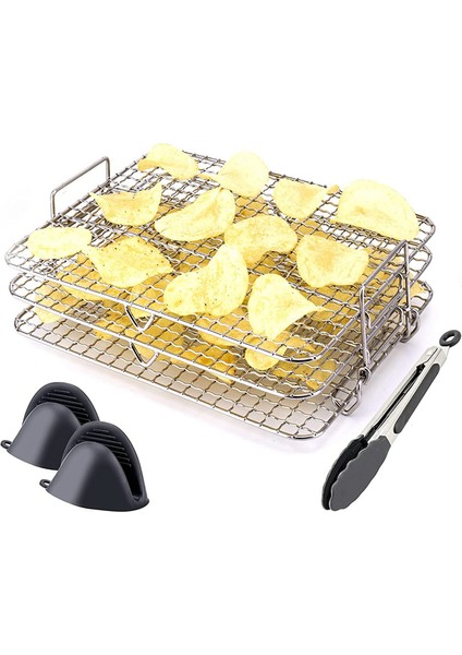Ninja Foodi Grill Xl Hava Fritöz Için Hava Fritöz Rafı, Çok Katmanlı Kurutucu Raf Tost Rafı Hava Fritöz Aksesuarları (Yurt Dışından)